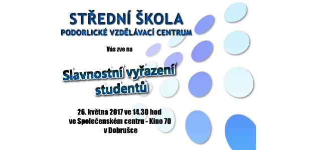Pozvánka na slavnostní vyřazení studentů